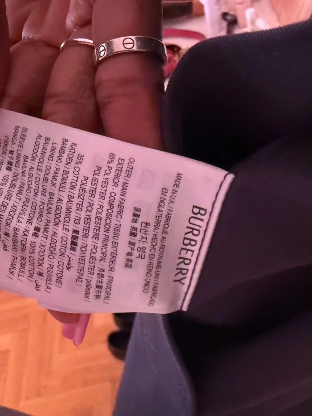 Burberry Navy Double-Breasted Short Trench Coat - Picture 14 of 15